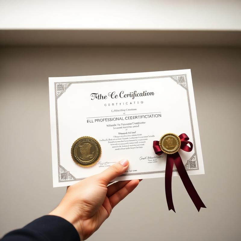 Professional certification handed to a graduate